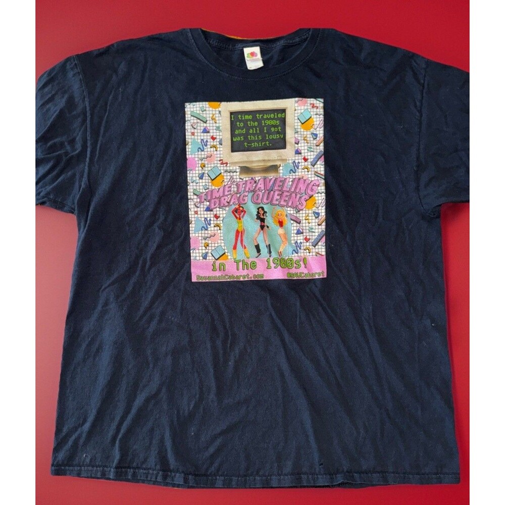 Savannah Cabaret Time Traveling Drag Queens Tshirt XL Dark Navy GUC